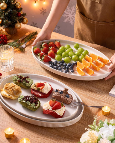 famiware 12-inch oval platter ideal for appetizers and dips