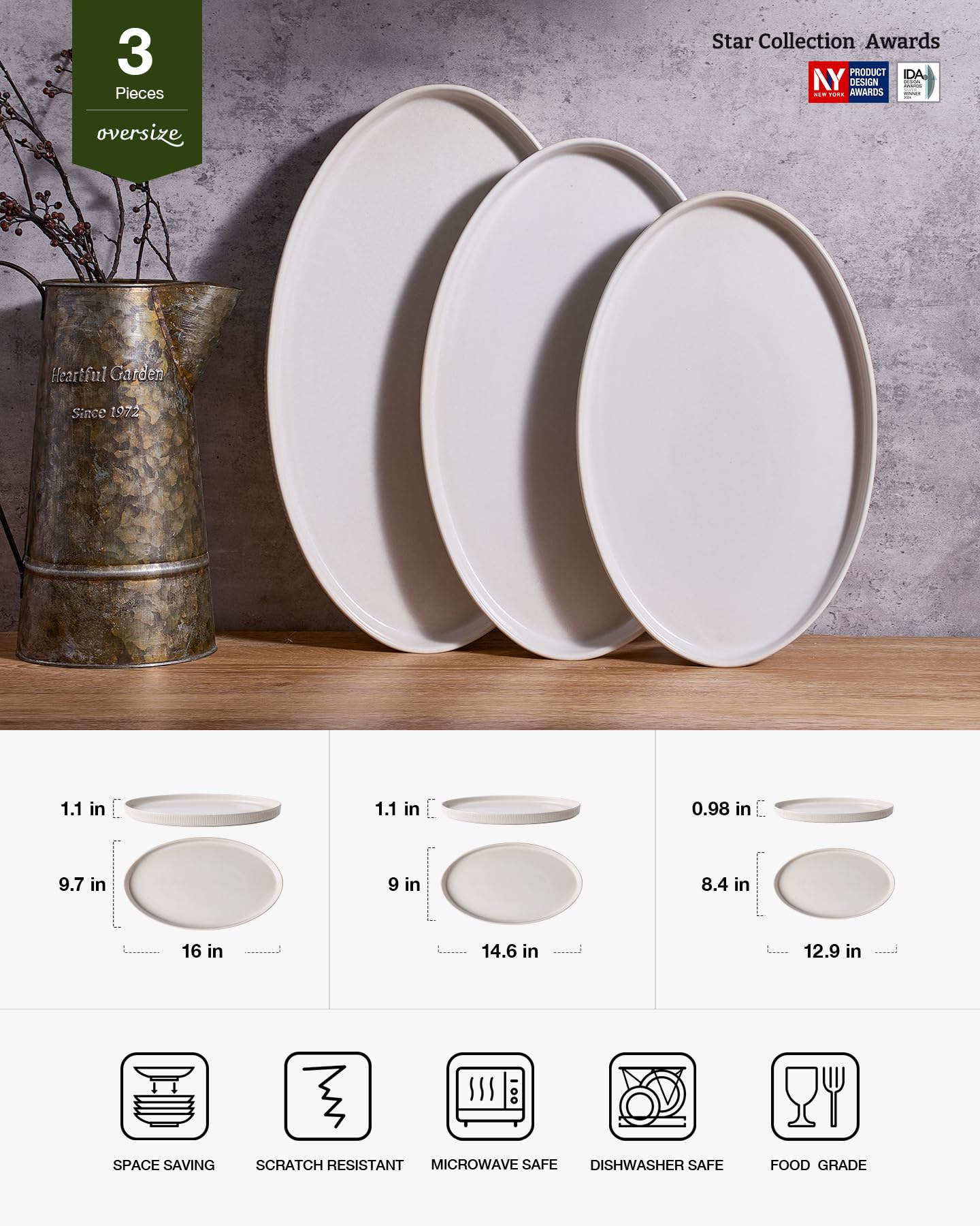 famiware 14-inch oval platter with side dishes ready to pass