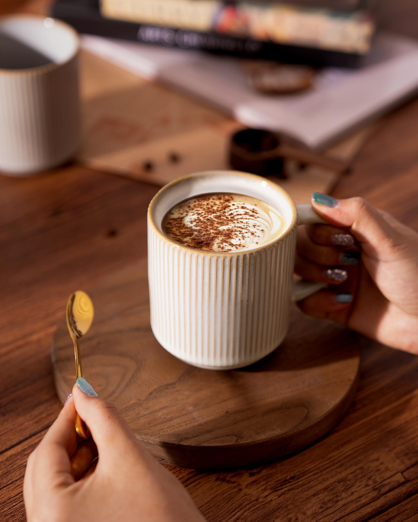 famiware stackable mugs with grooved base save cabinet space