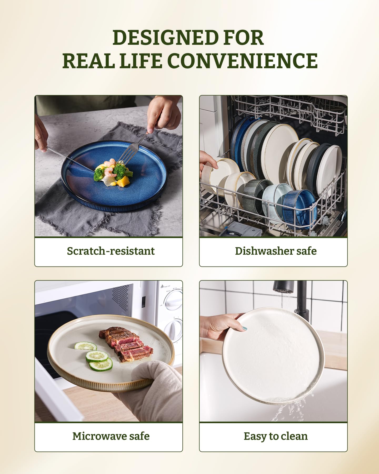 Versatile 10-inch plate pairs with pasta, salads, and entrees.