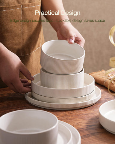 Famiware Star dinnerware shown as dishwasher- and microwave-safe for busy homes.