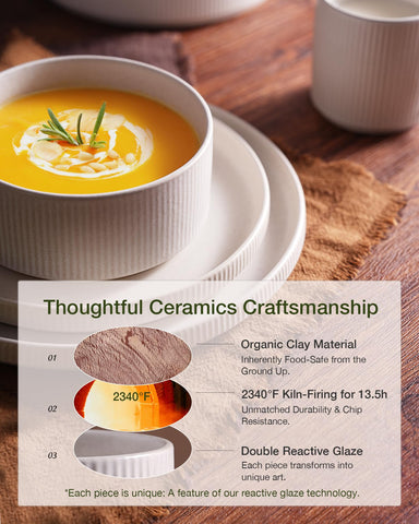 Stacked Famiware Star plates and bowls demonstrate easy nesting and storage efficiency.