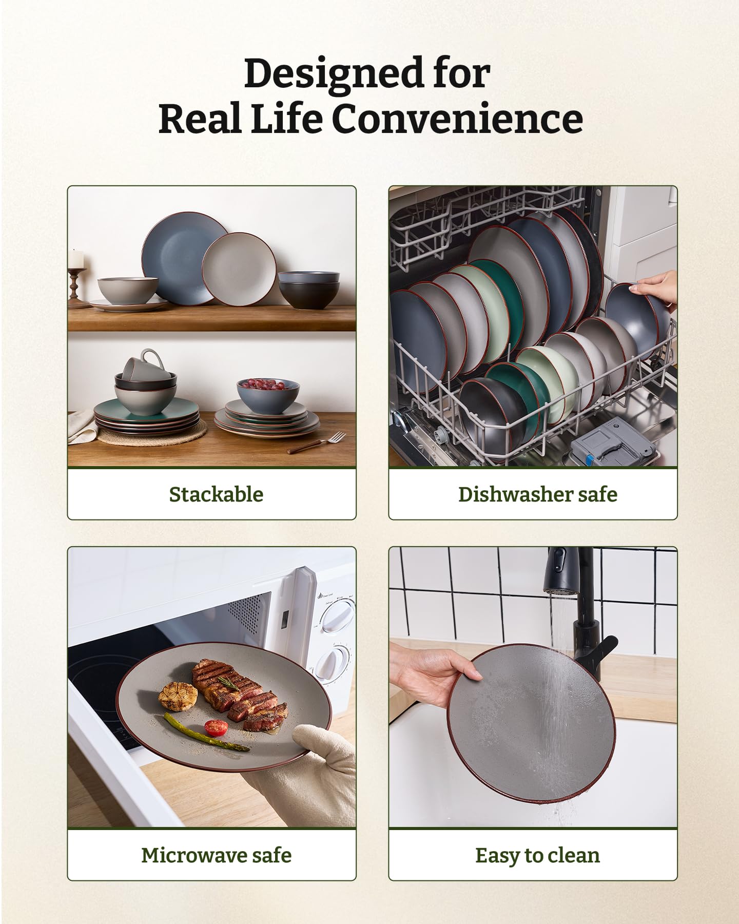 Venus dishes in microwave-ready setup for quick reheats.