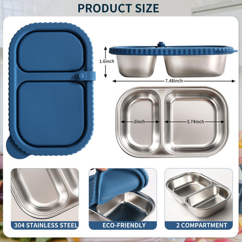 FAMOR two-compartment snack container with leak-proof seal