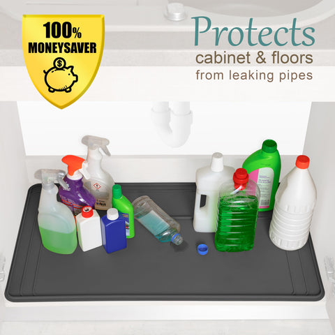 Famous Dino easy-clean silicone mat resists stains and wipes clean quickly.