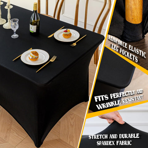 Famstar tablecloth corner pockets secure legs for stable fit.