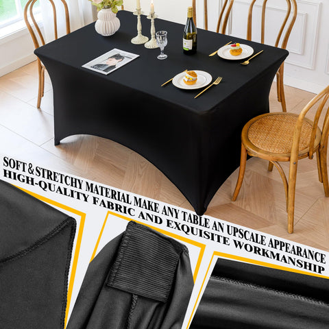 Elastic leg pockets prevent slipping and preserve table presentation.