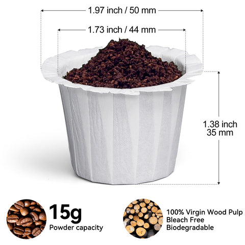 Fanativita K Cup filters disposable white cleanup quick, mess-free disposal after brewing.