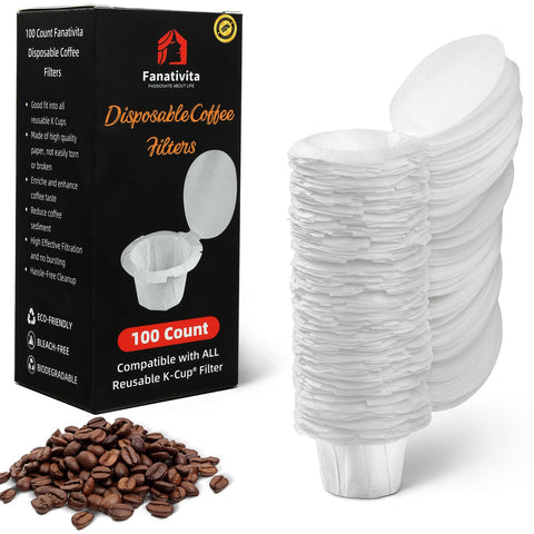 Fanativita K Cup filters with genius lid design for mess-free disposal and quick cleanup.