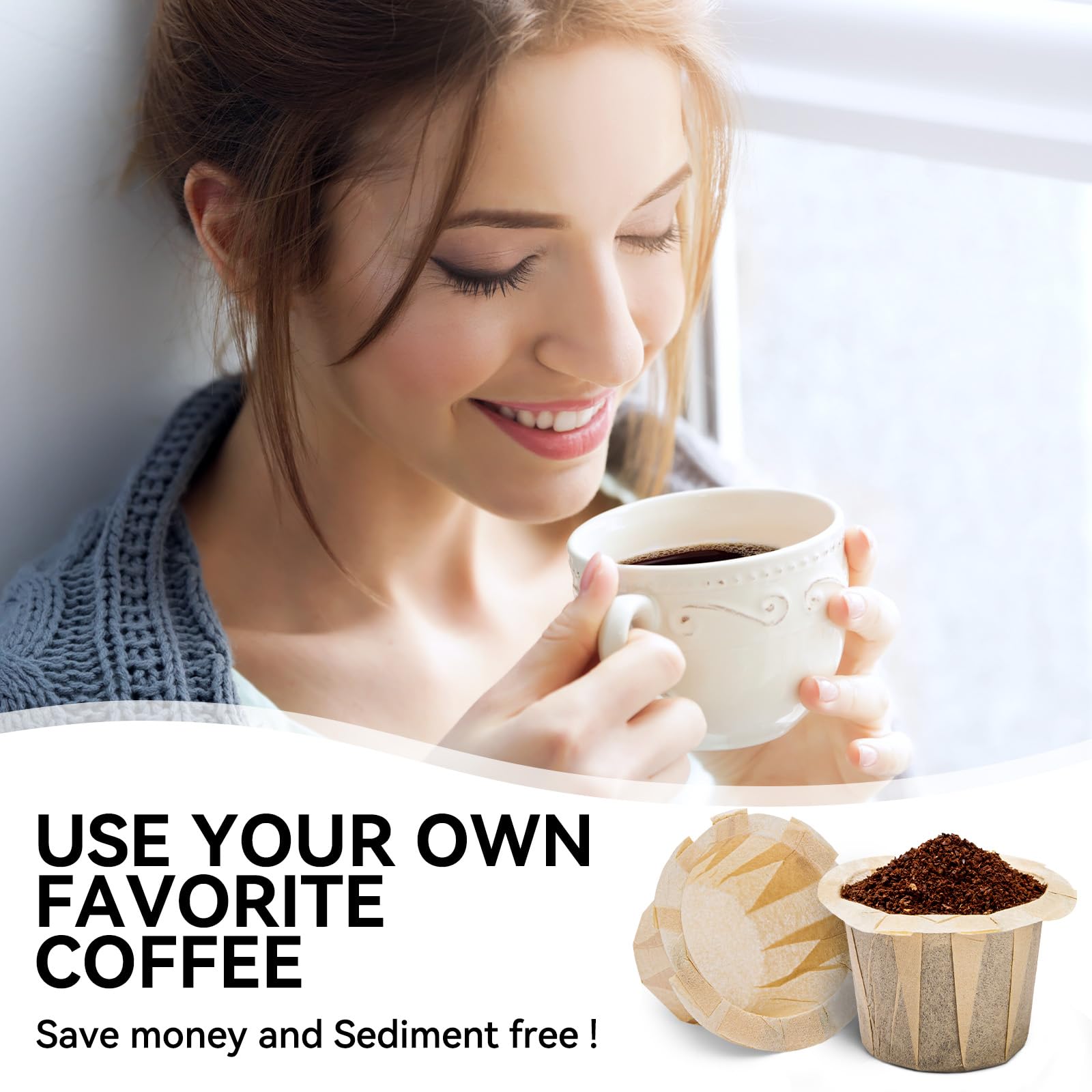 Stack of Fanativita filters ready for multiple brewing sessions with Keurig pods.