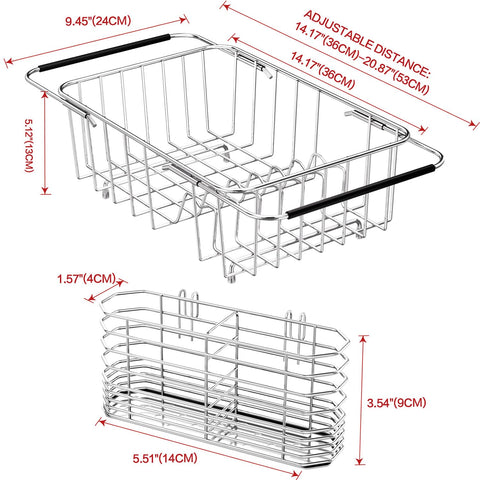 Fanbsy adjustable dish rack arms extend to fit most sinks securely.