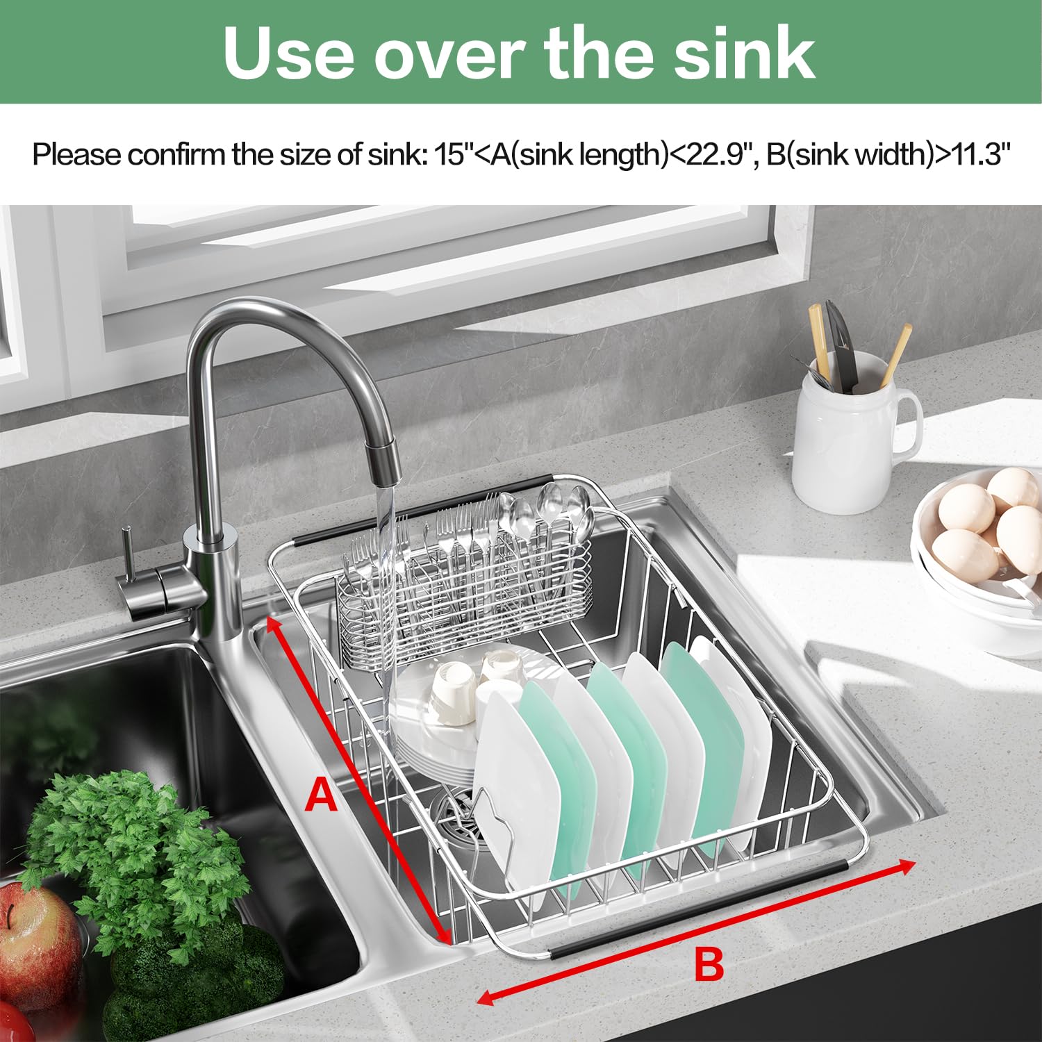 Fanbsy removable silverware holder with utensils, easy to clean and rustproof.