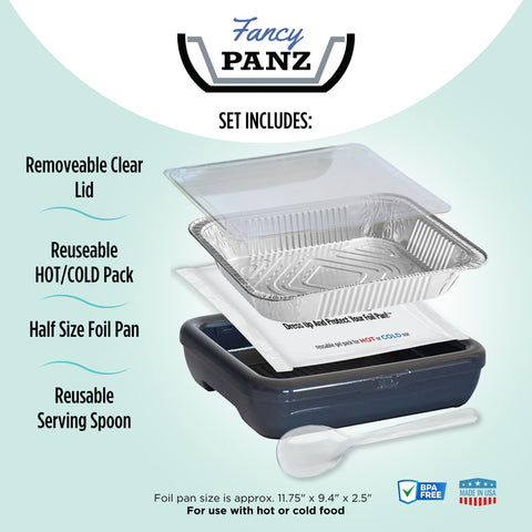 Fancy Panz frame-insert ready to transform a foil pan into a serving tray.