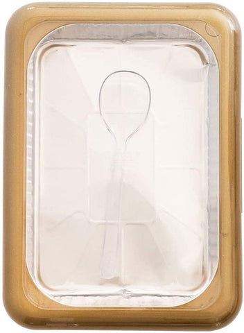 Fancy Panz gold glitter lid-secure fit keeps dishes pest-free during serving.