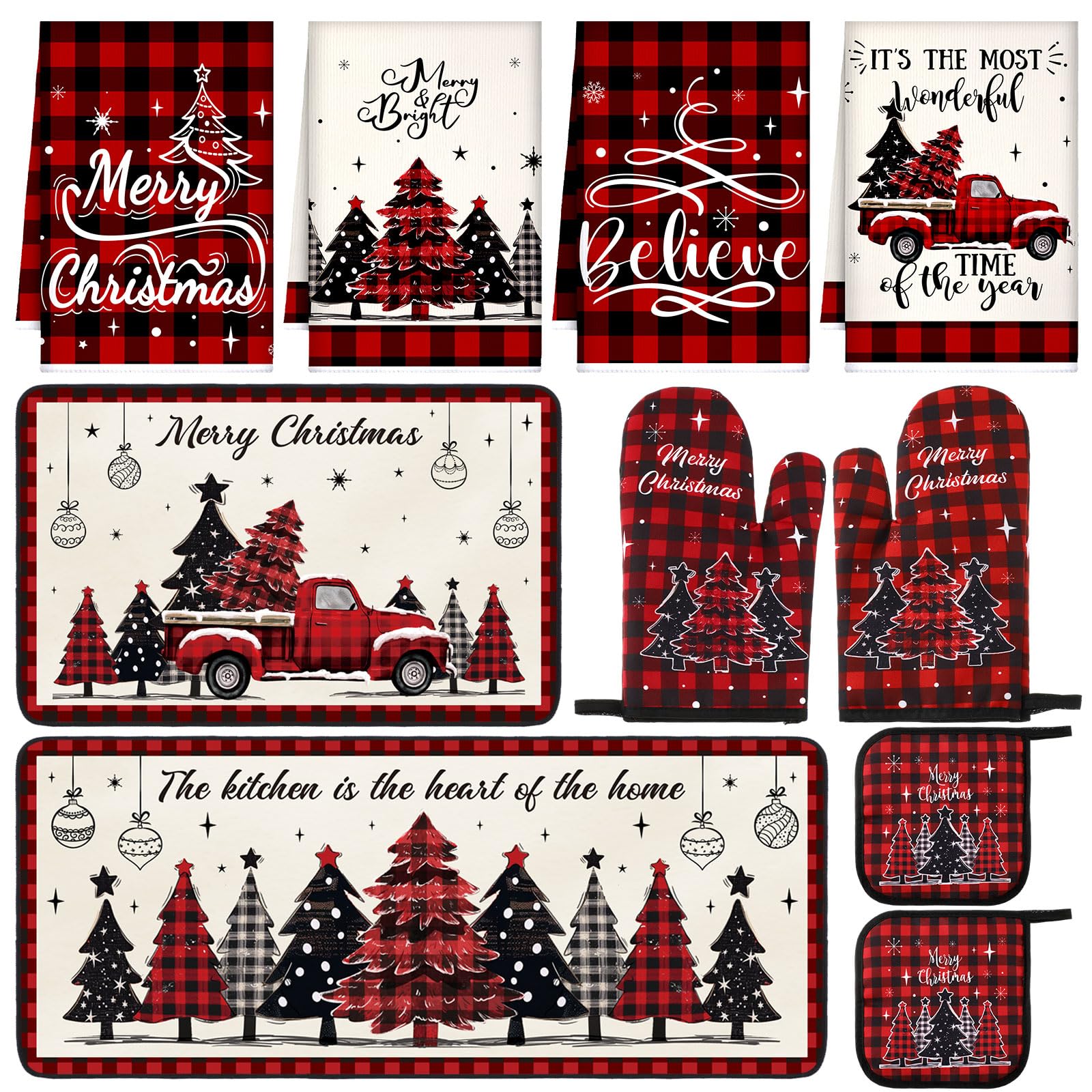 Fanfanwin Christmas placemats add festive decor and surface protection.