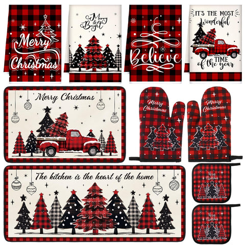 Fanfanwin Christmas placemats add festive decor and surface protection.