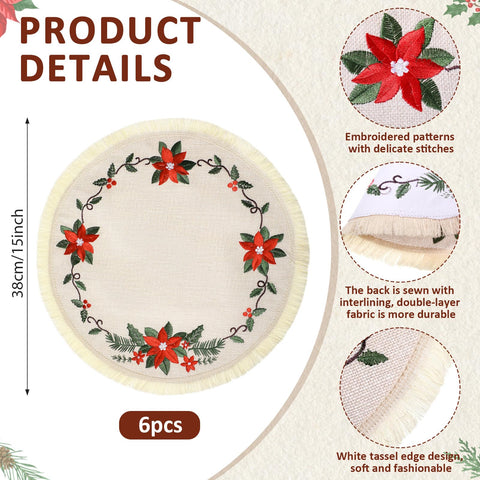 Fanfanwin faux burlap placemat with tassels adds rustic charm and protection.