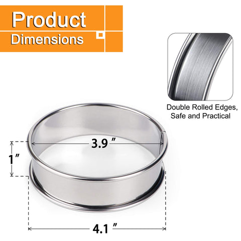 FANGSUN English muffin rings 4-inch ensure uniform, fluffy breakfast muffins.
