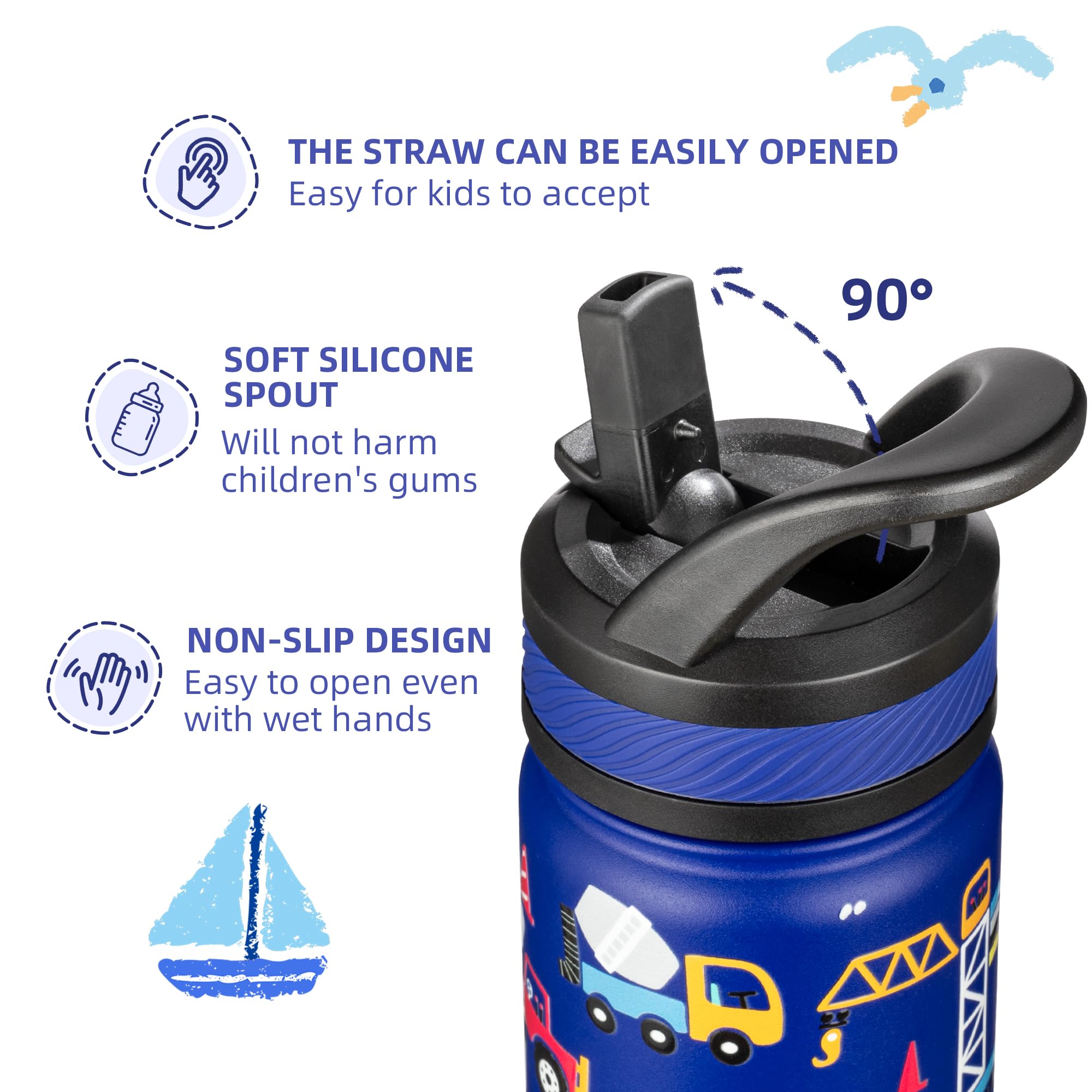 Fanhaw leakproof straw lid design prevents leaks in backpacks.