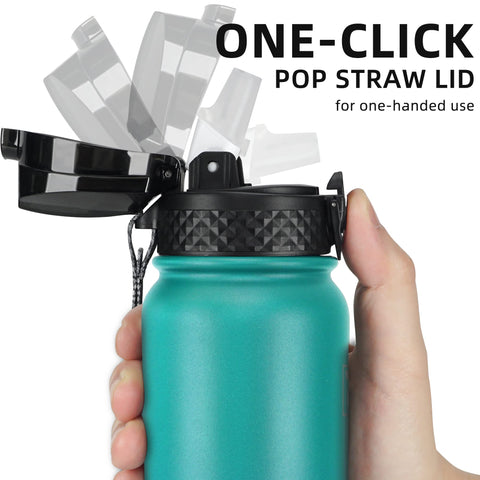 Fanhaw straw lid with dust cover close-up for clean sipping