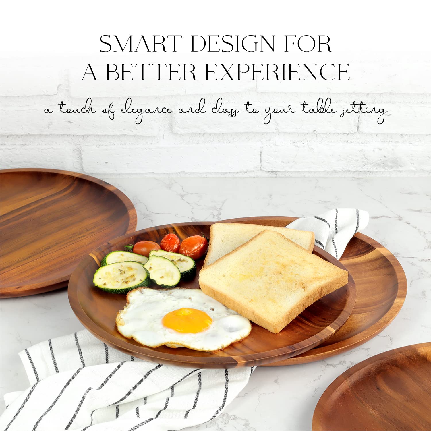 Fanichi wooden plates on outdoor table demonstrate versatile dining options