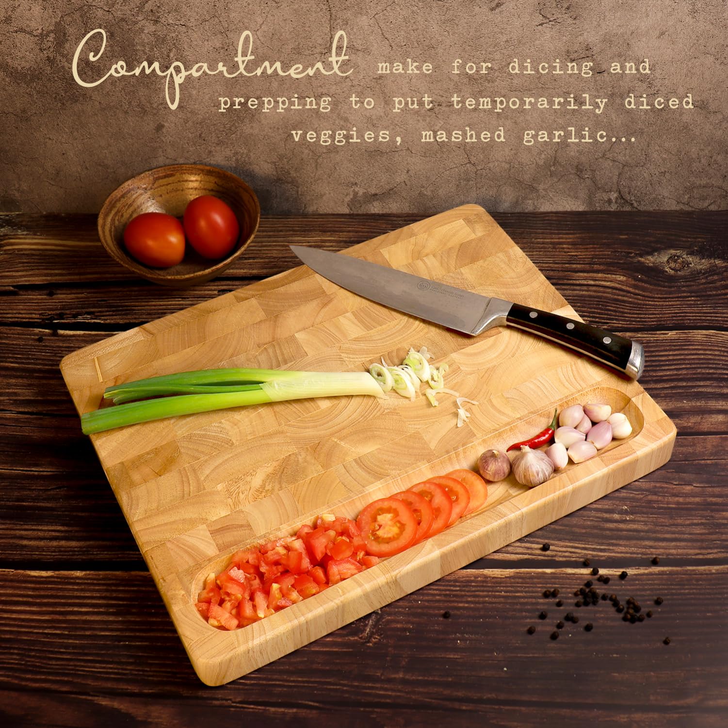 Backside serving surface on FANICHI board for bread and crackers.