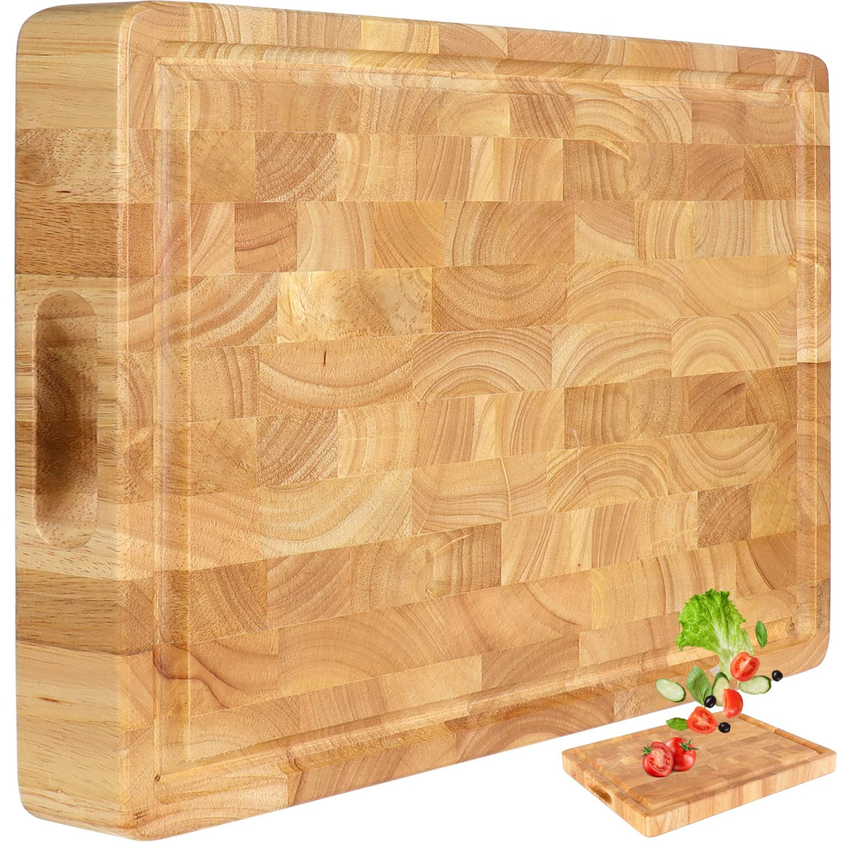 FANICHI end-grain cutting board top view for spacious prep