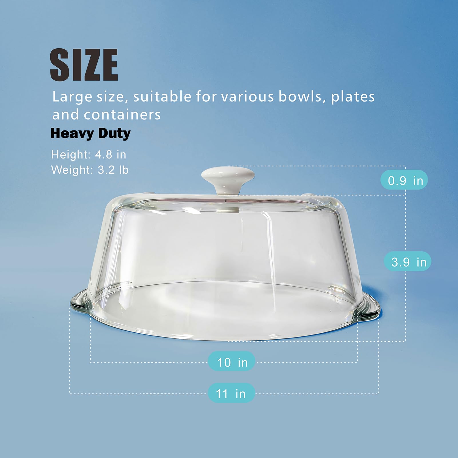 FANQIEW microwave lid fits bowls up to 12 inches.