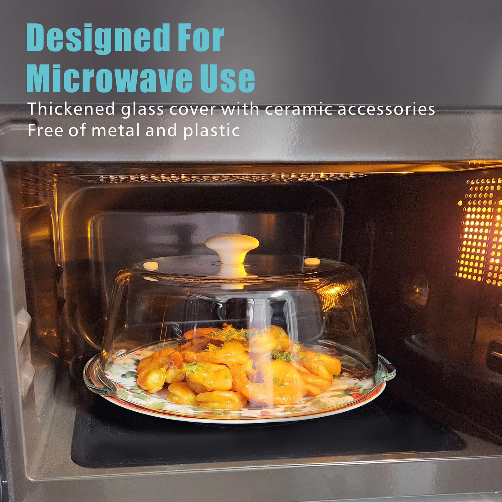 FANQIEW transparent microwave lid with vent holes keeps moisture balanced.