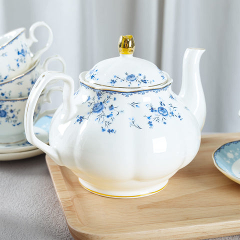 Fanquare blue rose milk jug adds convenient serving for tea and coffee