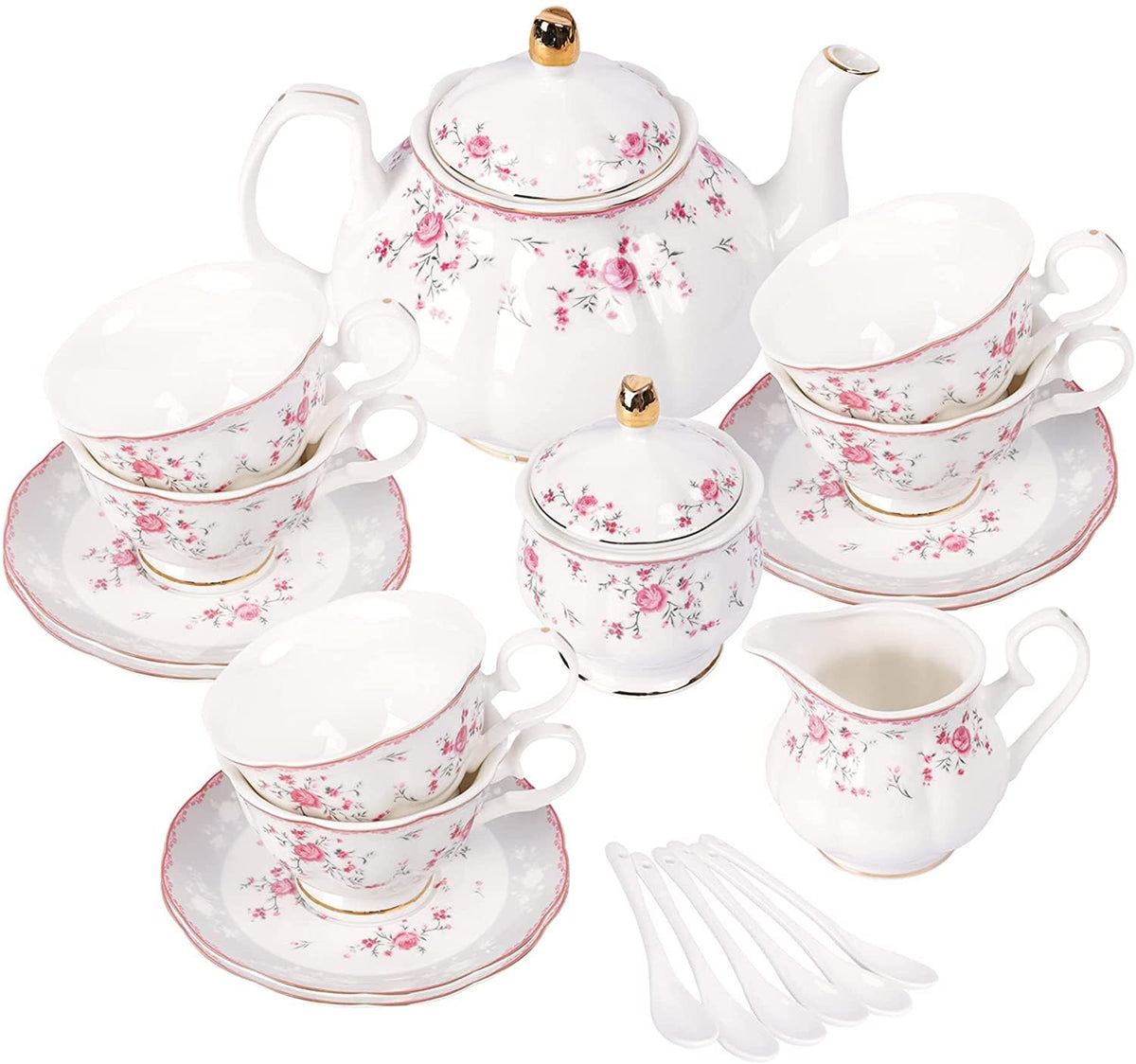 Fanquare pink rose teapot, elegant centerpiece for refined tea parties.