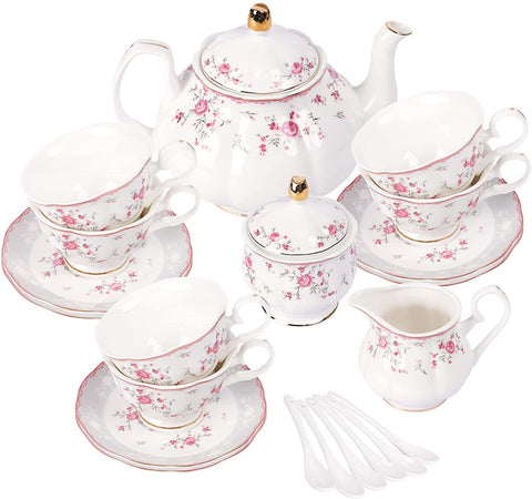 Fanquare pink rose teapot, elegant centerpiece for refined tea parties.