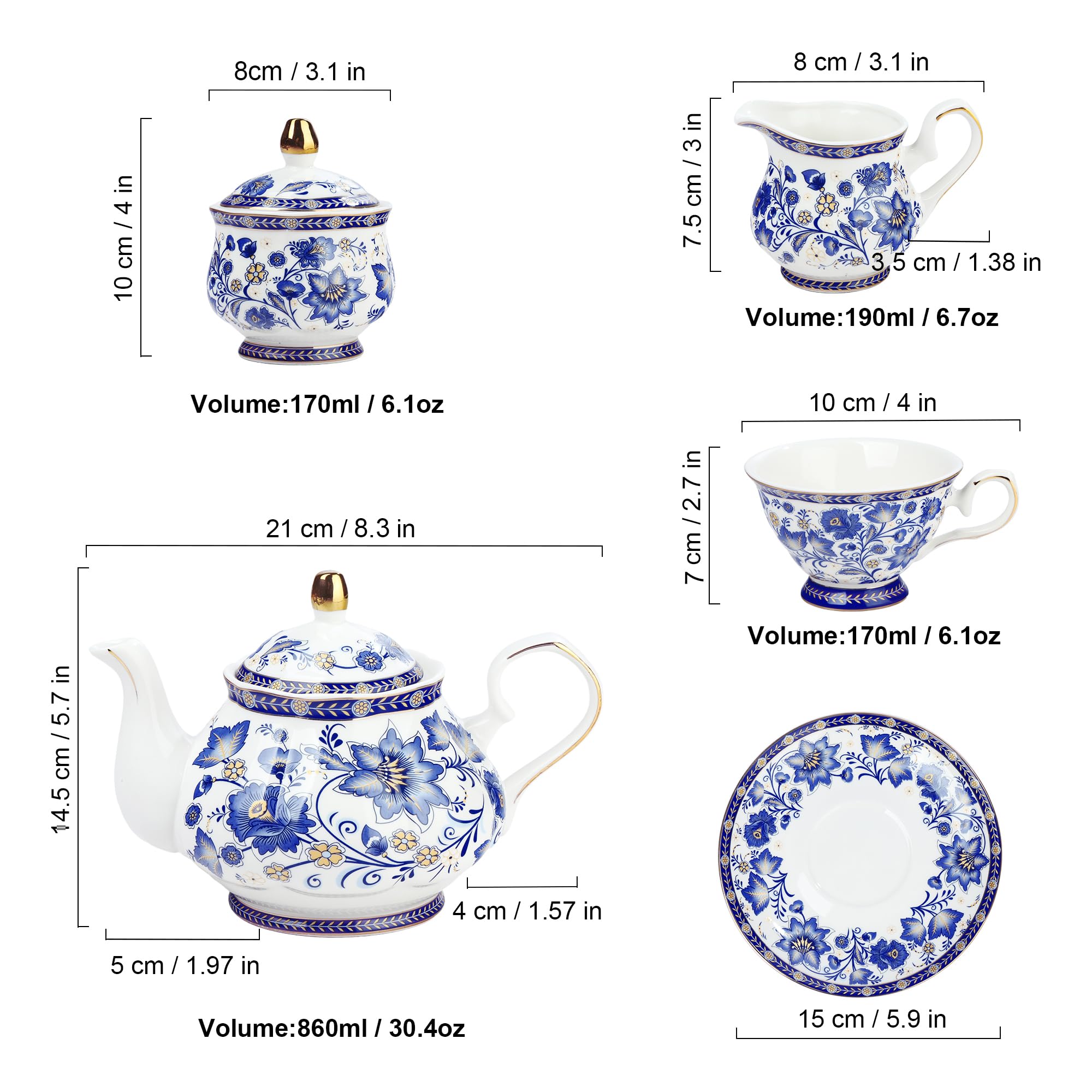Fanquare service for 6 tea set ideal for gatherings