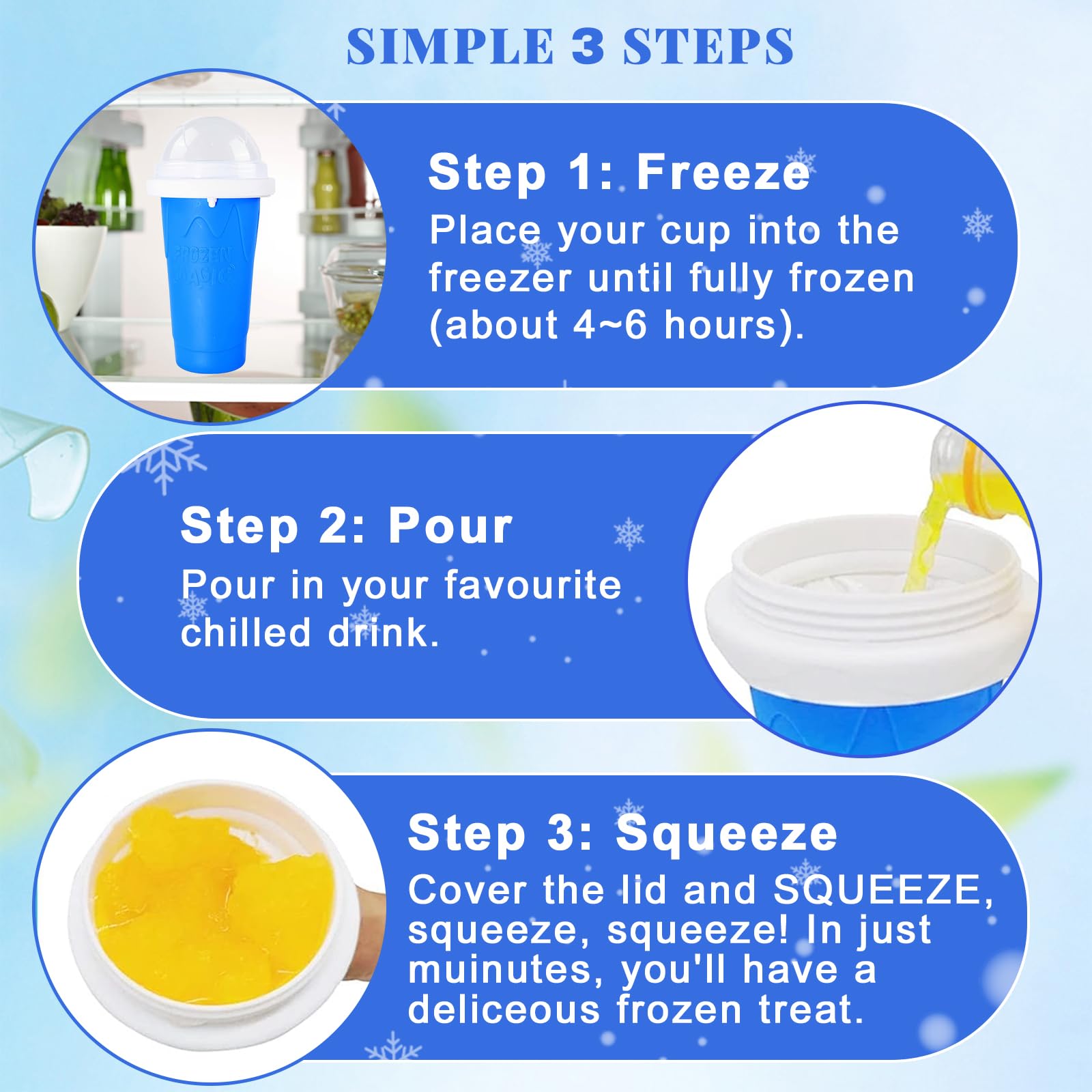 FANS-ONE Slushie Cup in action pour, customize your beverage instantly.