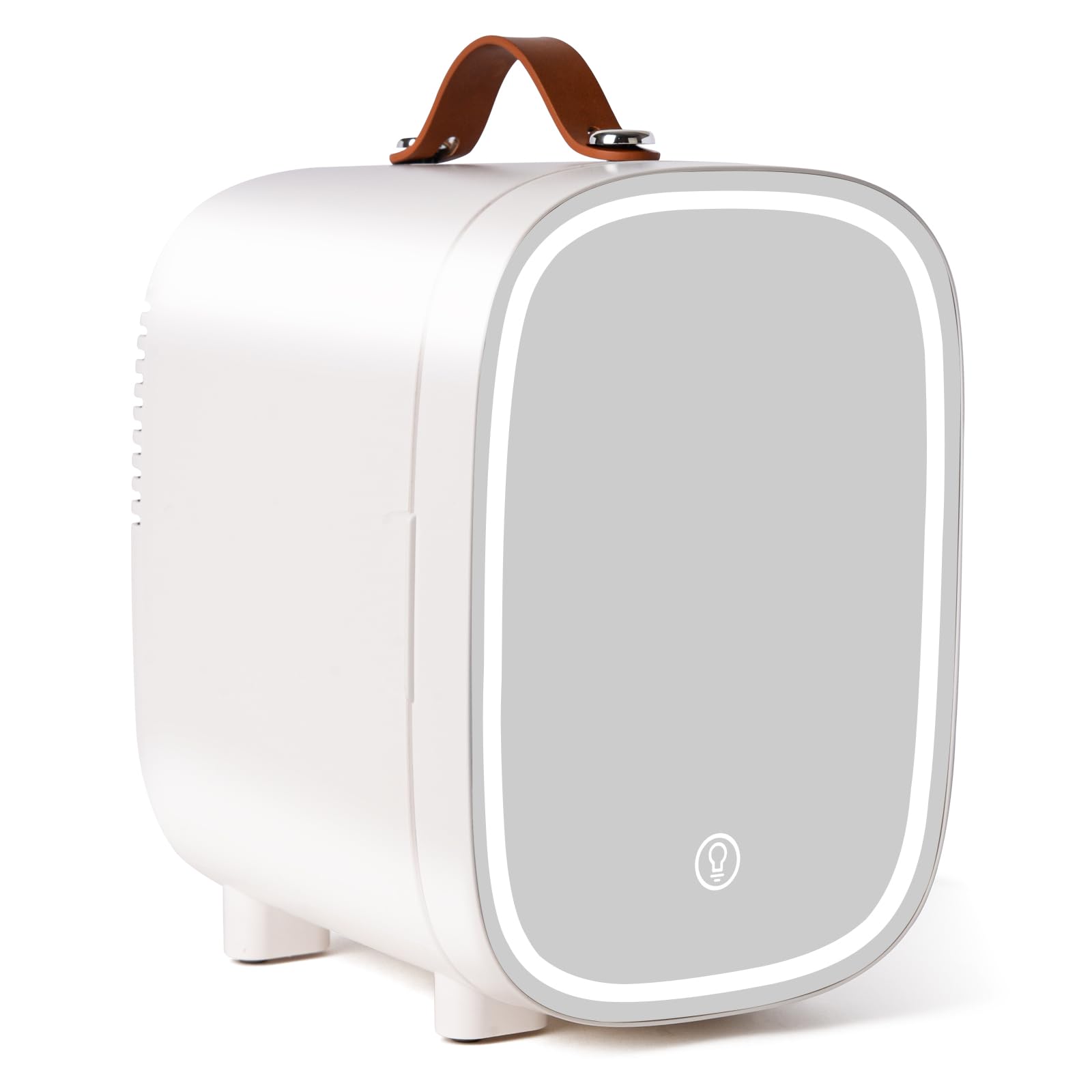 FANSEXPERT mini fridge with LED mirror door for precise skincare application