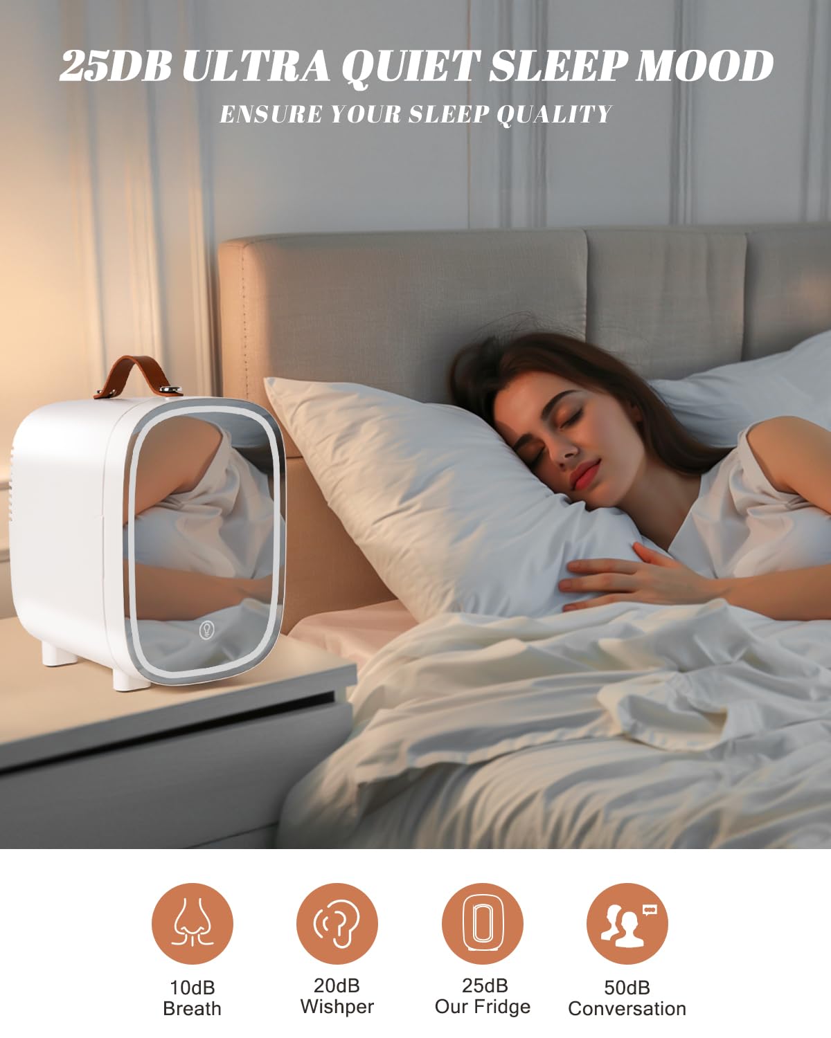 FANSEXPERT mini fridge operates quietly with thermoelectric tech