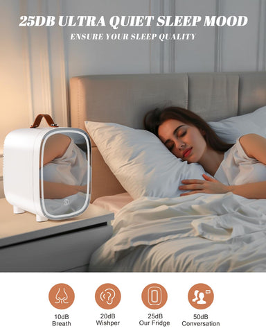 FANSEXPERT mini fridge operates quietly with thermoelectric tech