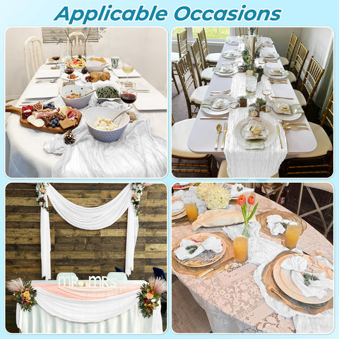 FANTEKE bridal shower runner adds elegant texture to dessert tables.