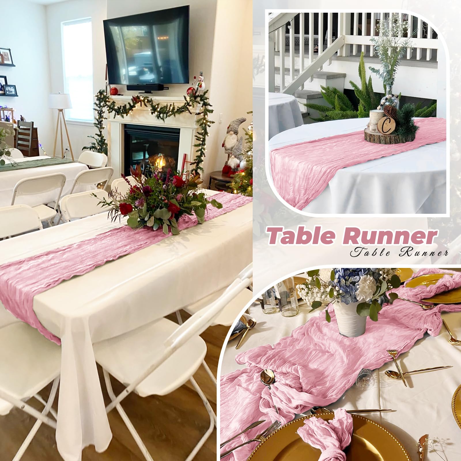 Arch decoration with FANTEKE cheesecloth drape for a romantic ceremony backdrop