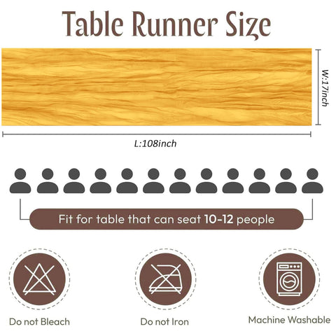 FANTEKE wrinkle-texture cheesecloth runner adds rustic charm to tables