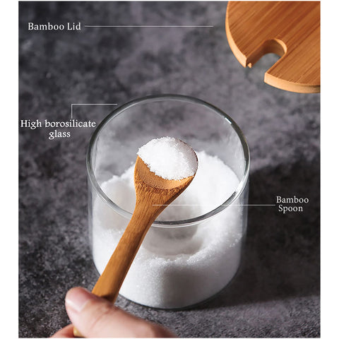 FANTESTICRYAN transparent glass containers help quickly identify salts, sugars, and spices.