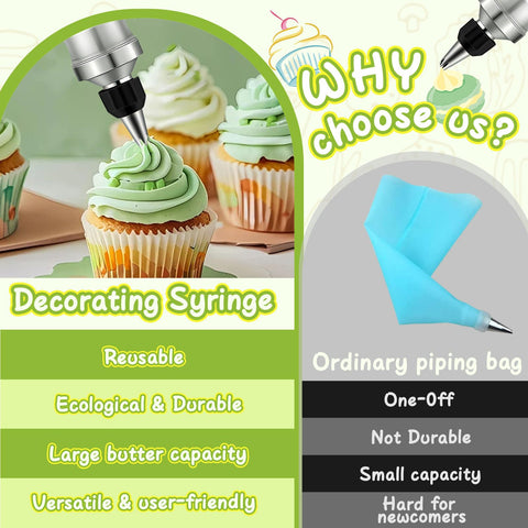 FANTEXY icing gun and kit in durable stainless steel for safe, high-temperature decorating
