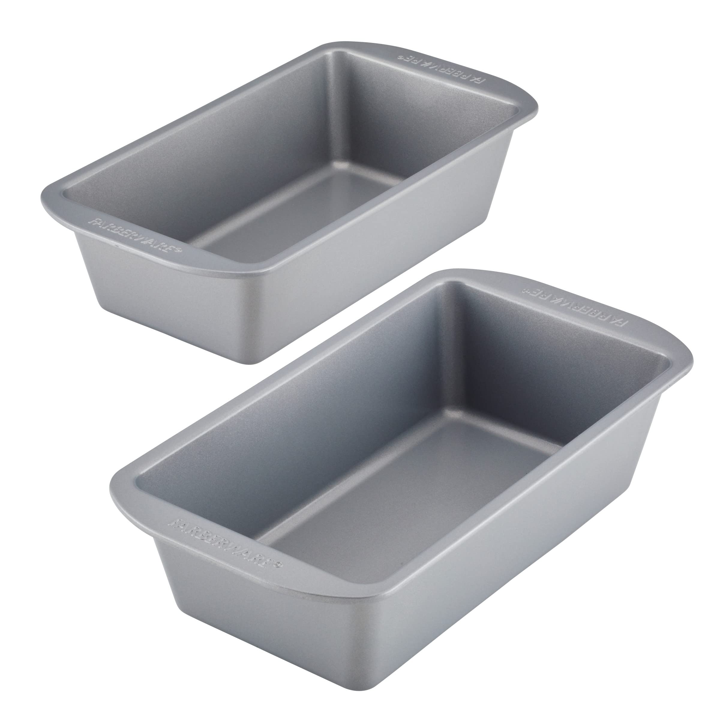 Farberware GoldenBake loaf pan top view with two pans for even heating.
