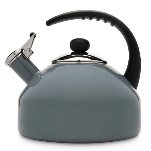 Farberware Omega tea kettle whistles when water boils for easy tea prep