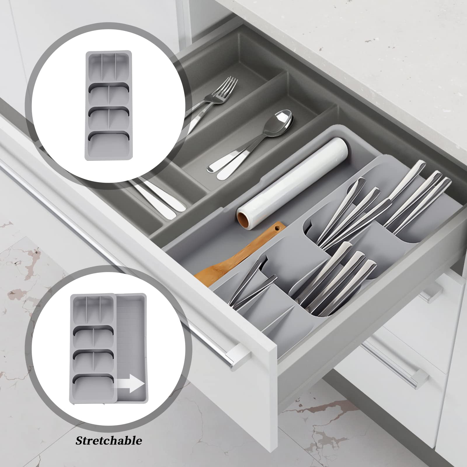 Faridabio double-row compartments separate forks and spoons for easy access.