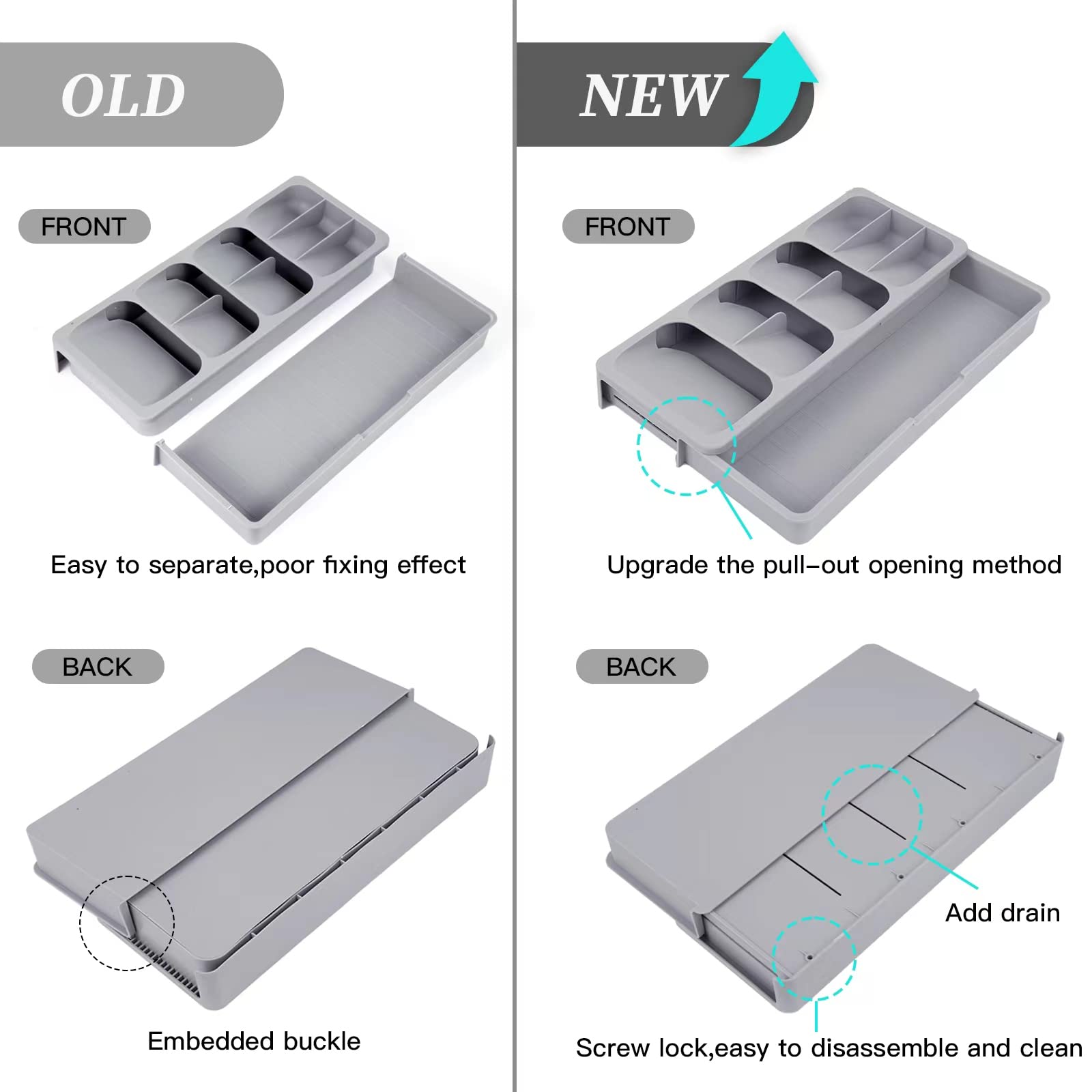 Faridabio durable plastic construction offers long-lasting drawer storage.