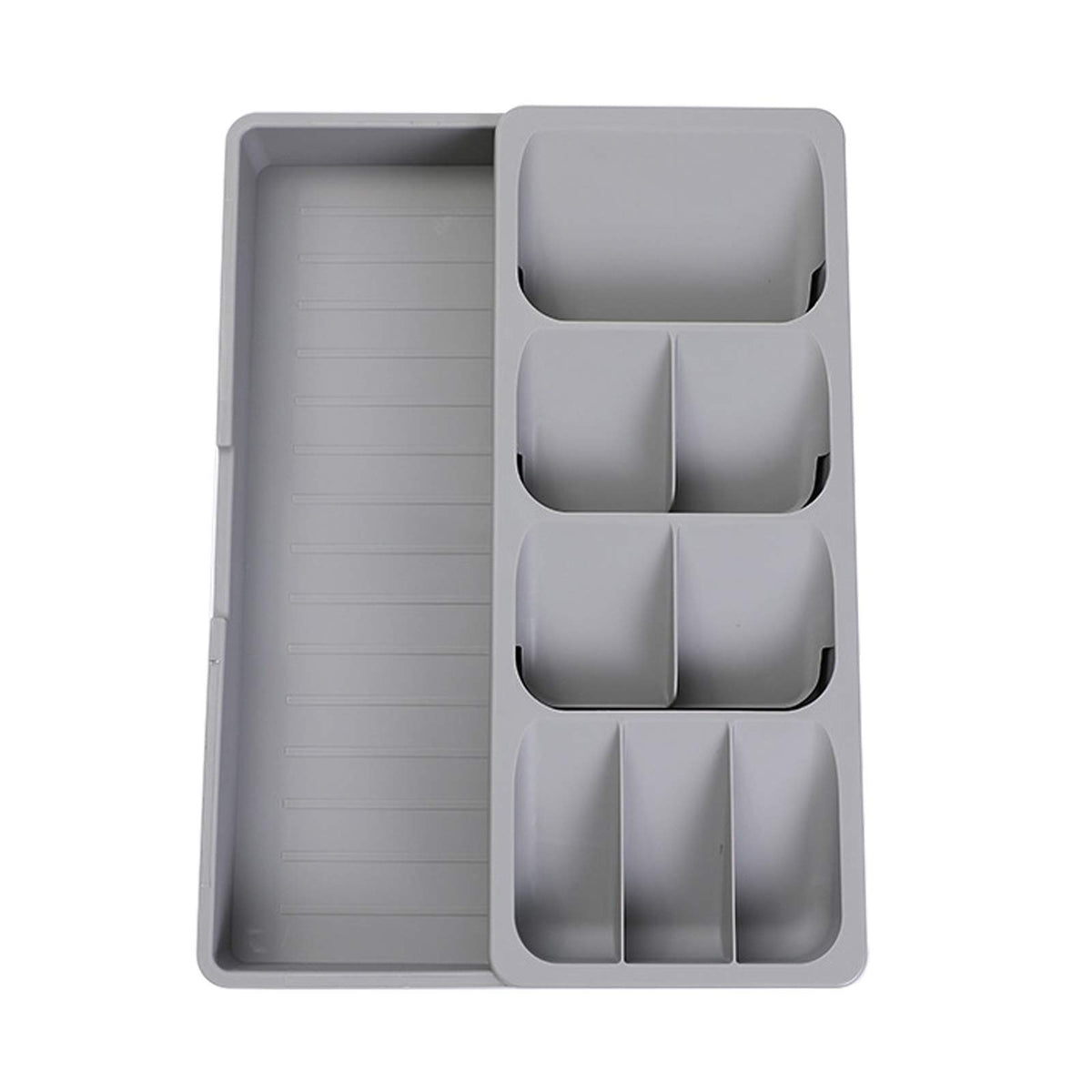 Faridabio silverware organizer tray, neatly organizing a kitchen drawer.