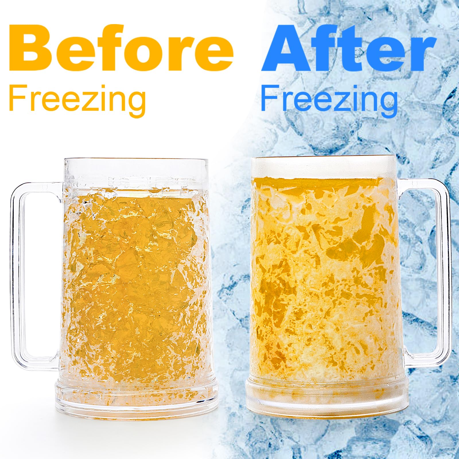 Fasmov clear beer mug with handles for comfortable, stable sipping