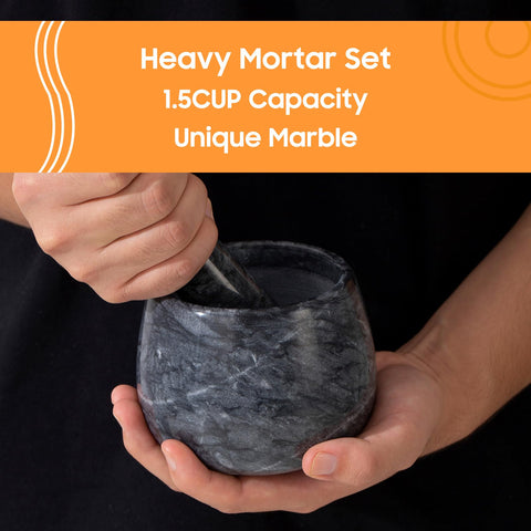 Fasolahome mortar-pestle grip design reduces effort when crushing herbs.