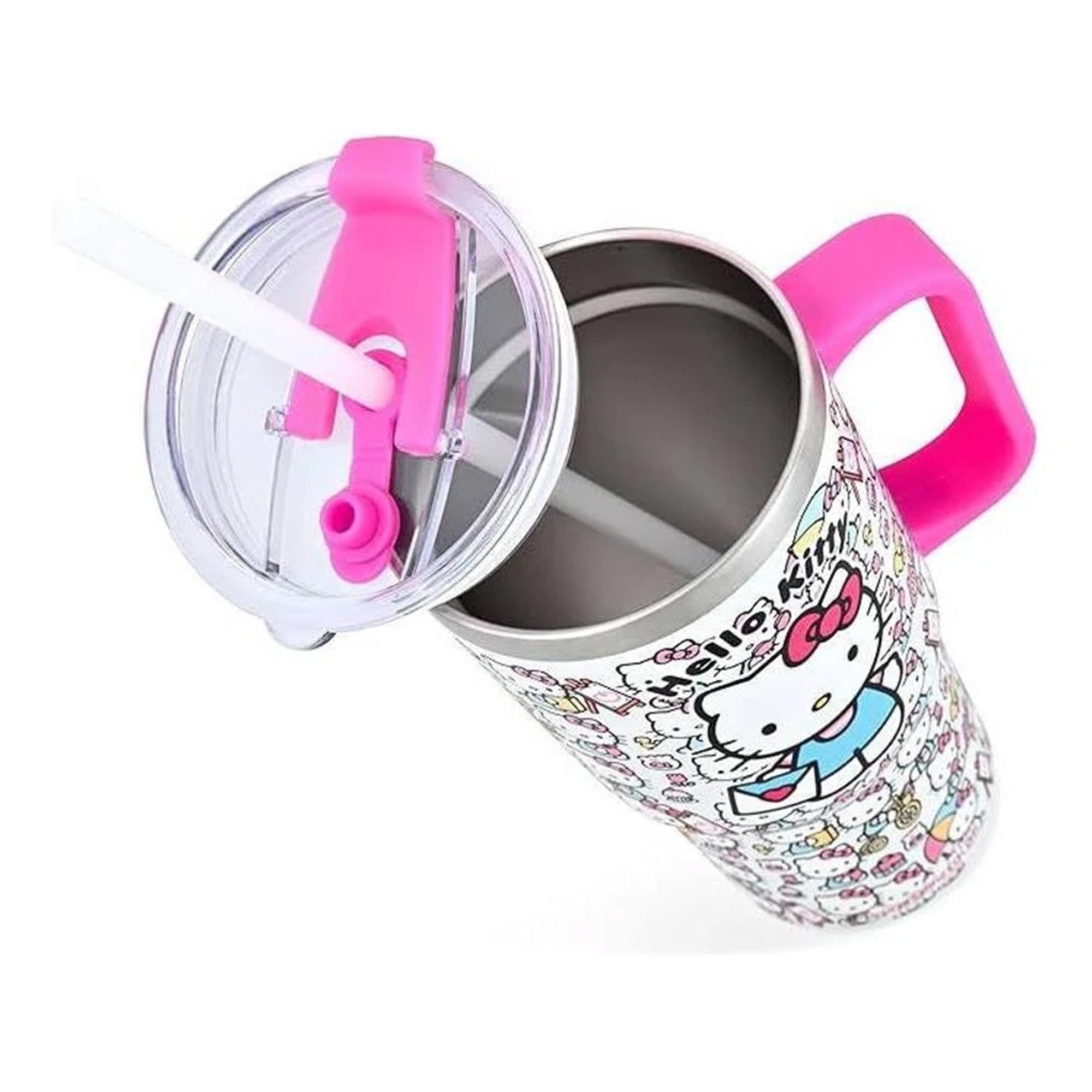 Fast Forward Hello Kitty 40oz tumbler front design featuring cheerful Kitty artwork for daily joy.